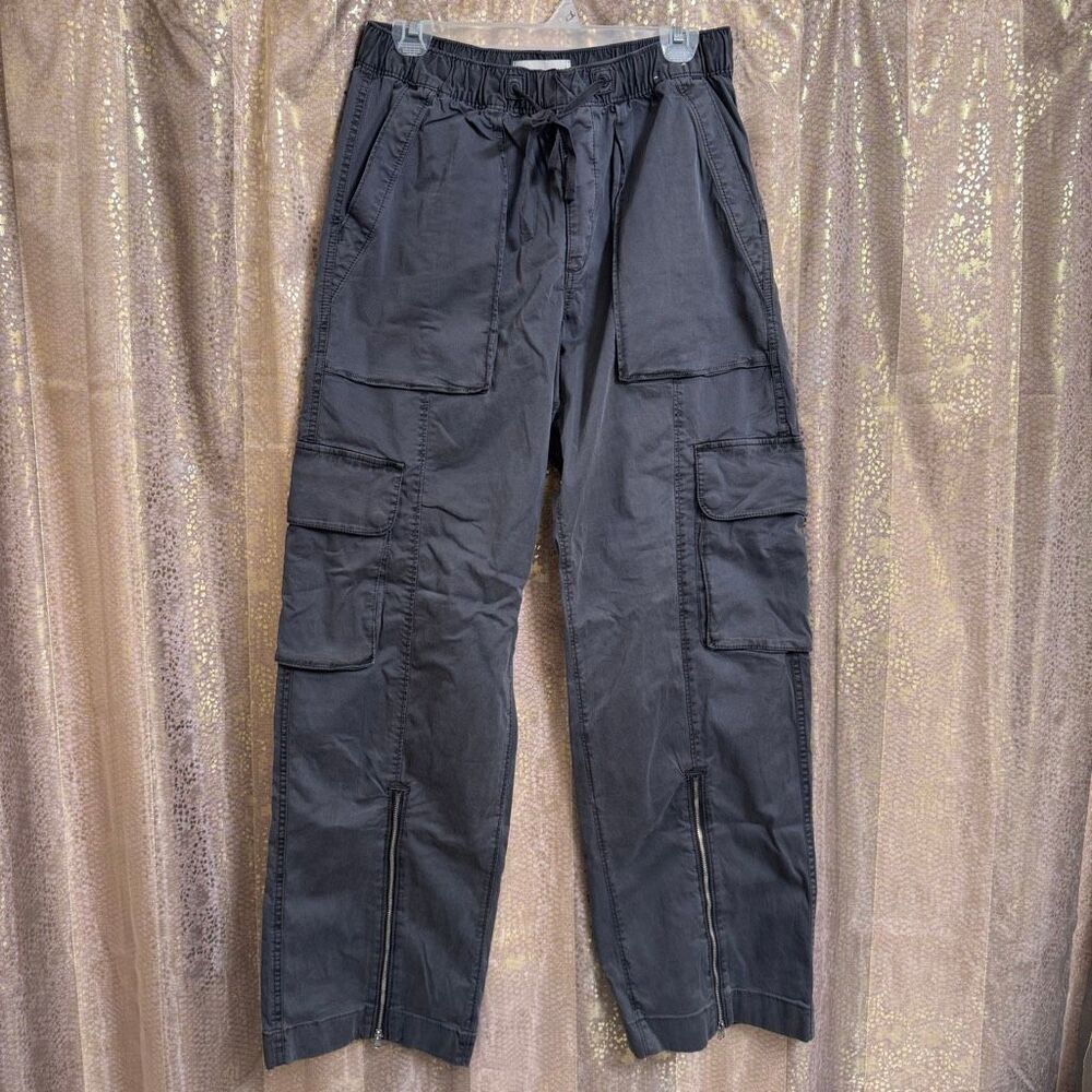 Abercrombie & Fitch Gray Charcoal Baggy Cargo Pull‎ On Pants Small Long Length